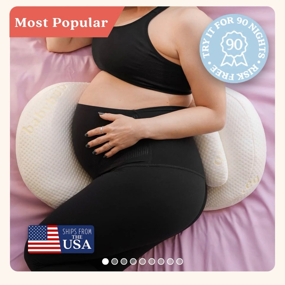 Maternity Support Pillow - White Pregnancy Belly Cushion